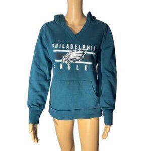 Majestic Philadelphia Eagles Women's Green Hooded Pullover Sweatshirt Size Small